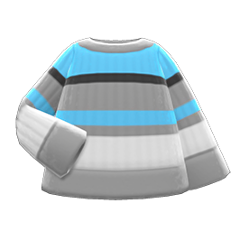 Colorful Striped Sweater (Gray, White & Light Blue) NH Icon.png