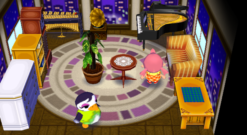 Interior of Gwen's house in Animal Crossing: City Folk