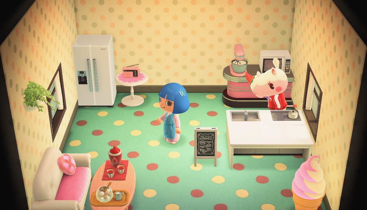 Interior of Merengue's house in Animal Crossing: New Horizons
