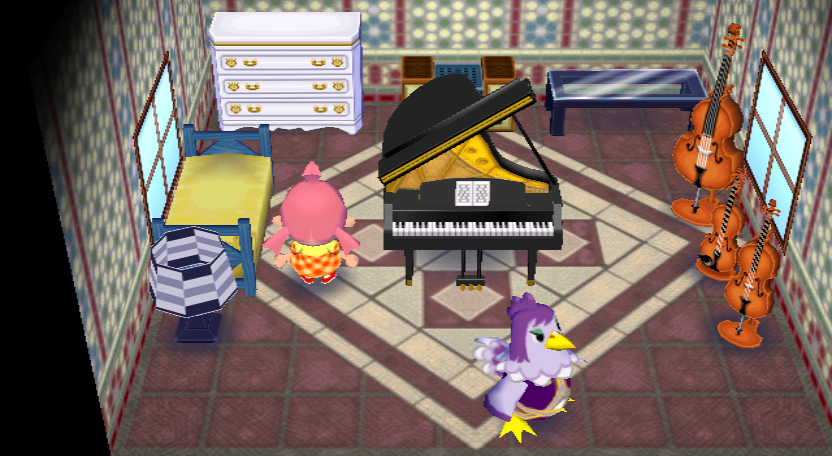 Interior of Becky's house in Animal Crossing: City Folk