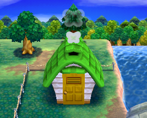Default exterior of Genji's house in Animal Crossing: Happy Home Designer