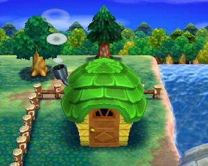 Default exterior of Cole's house in Animal Crossing: Happy Home Designer