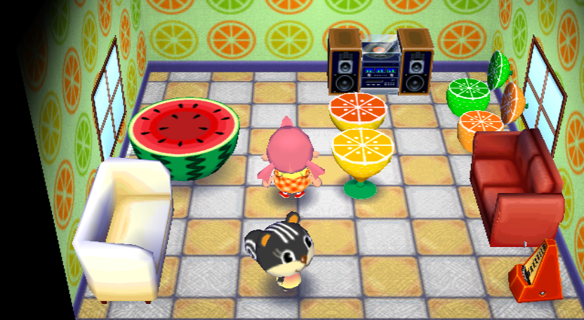 Interior of Blaire's house in Animal Crossing: City Folk