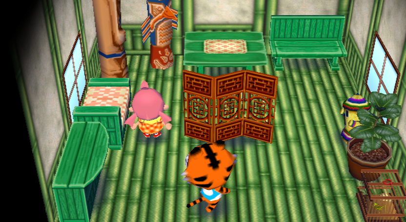 Interior of Rowan's house in Animal Crossing: City Folk