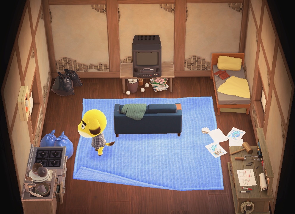 Interior of Frett's house in Animal Crossing: New Horizons