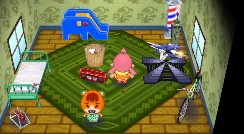 Interior of Pudge's house in Animal Crossing: City Folk