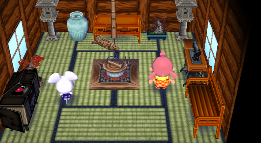Interior of Dora's house in Animal Crossing: City Folk