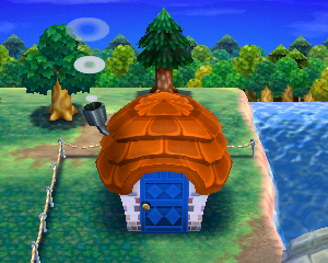 Default exterior of Curly's house in Animal Crossing: Happy Home Designer