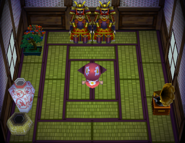 Interior of Iggy's house in Animal Crossing