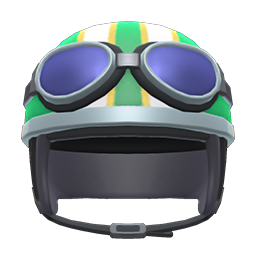 Helmet with goggles's Green variant