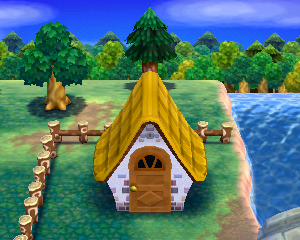 Default exterior of Knox's house in Animal Crossing: Happy Home Designer