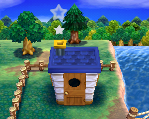 Default exterior of Olaf's house in Animal Crossing: Happy Home Designer