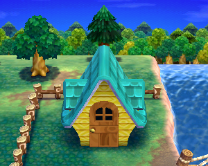 Default exterior of Static's house in Animal Crossing: Happy Home Designer