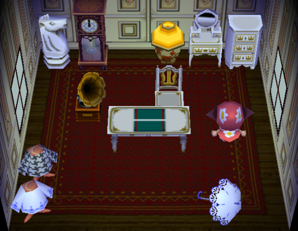 Interior of Portia's house in Animal Crossing
