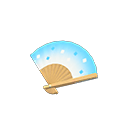 Sky-Blue Folding Fan