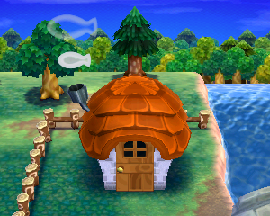 Default exterior of Flip's house in Animal Crossing: Happy Home Designer