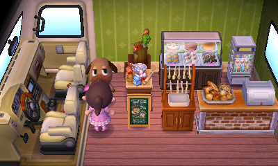 Interior of Bea's RV in Animal Crossing: New Leaf