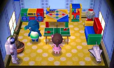 Interior of Axel's house in Animal Crossing: New Leaf