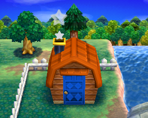 Default exterior of Kevin's house in Animal Crossing: Happy Home Designer