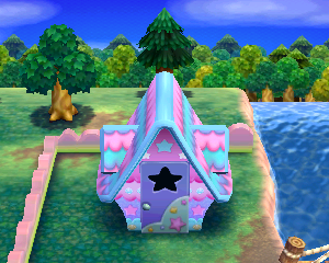Default exterior of Peggy's house in Animal Crossing: Happy Home Designer