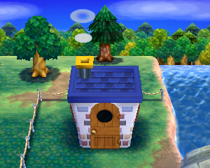 Default exterior of Fang's house in Animal Crossing: Happy Home Designer