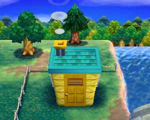 Default exterior of Pete's house in Animal Crossing: Happy Home Designer