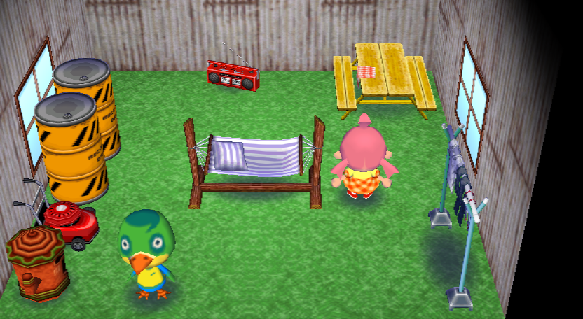 Interior of Jitters's house in Animal Crossing: City Folk