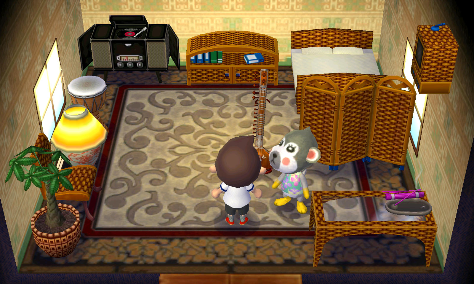 Interior of Shari's house in Animal Crossing: New Leaf