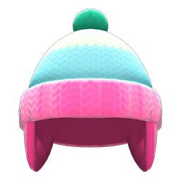 Knit Cap with Earflaps (Pink) NH Icon.png