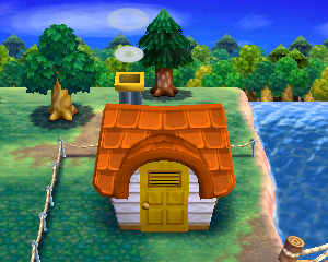 Default exterior of Caroline's house in Animal Crossing: Happy Home Designer