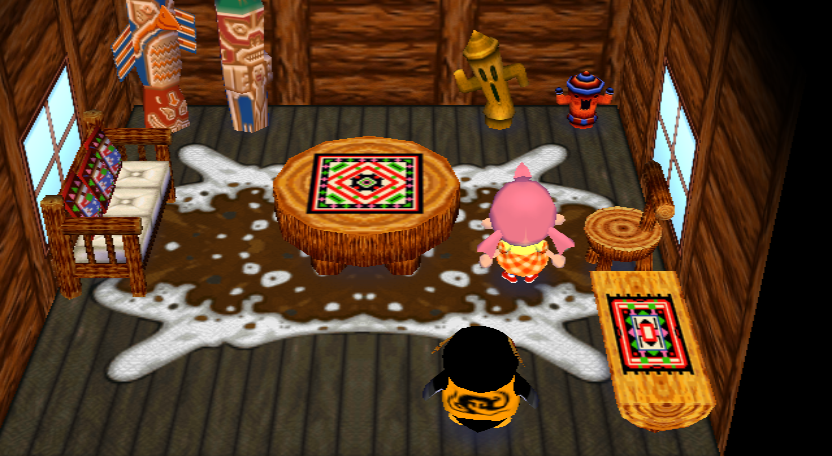 Interior of Hopper's house in Animal Crossing: City Folk