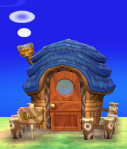 Exterior of Felyne's house in Animal Crossing: New Leaf