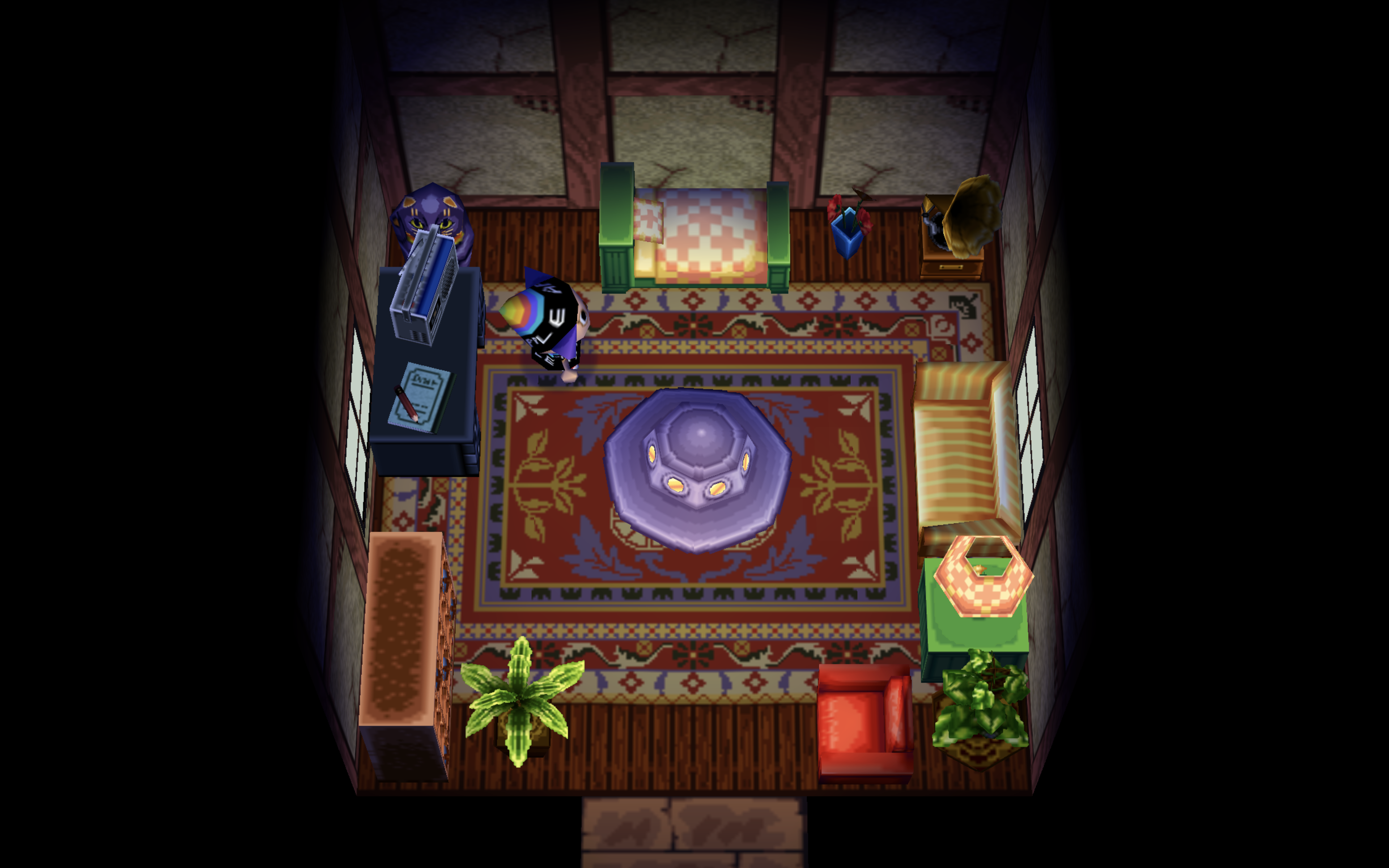 Interior of GENI's house in Animal Crossing
