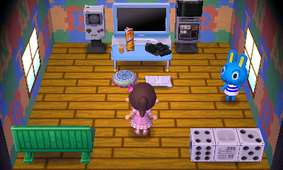 Interior of Hopkins's house in Animal Crossing: New Leaf