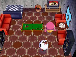 Interior of Tiffany's house in Animal Crossing: Wild World