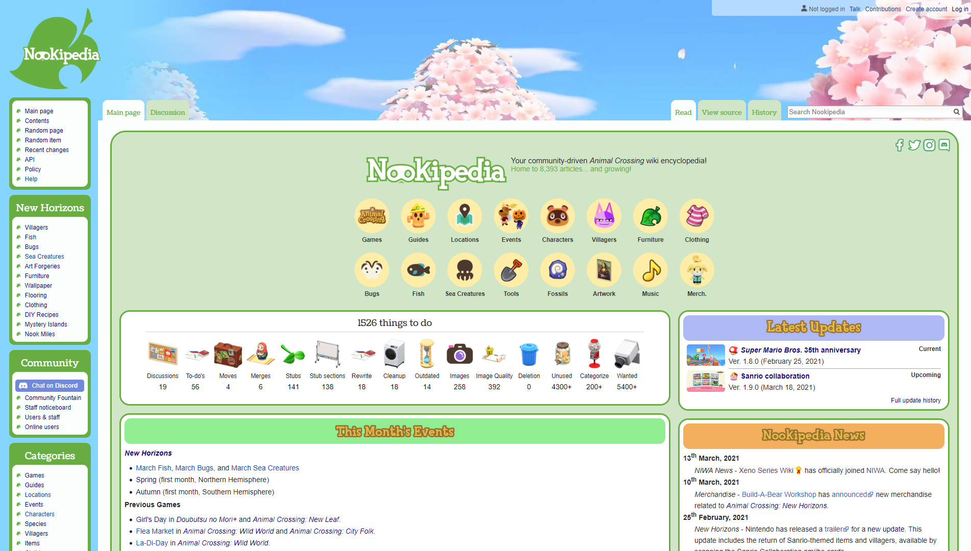 File:Nookipedia website (Spring 2021).png - Animal Crossing Wiki