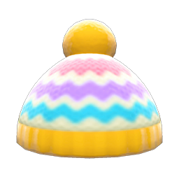 Colorful Striped Knit Cap (Yellow) NH Icon.png