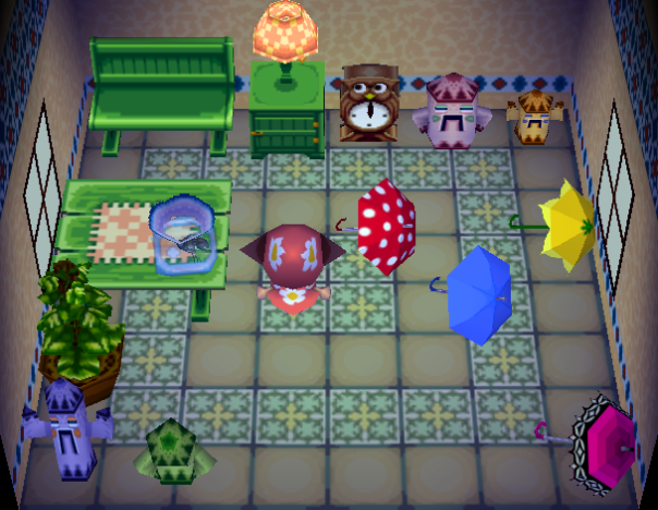 Interior of Emerald's house in Animal Crossing