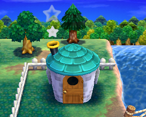 Default exterior of Julian's house in Animal Crossing: Happy Home Designer