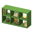 Open Wooden Shelves (Green - Flowers Photo) NH Icon.png