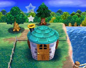 Default exterior of Aurora's house in Animal Crossing: Happy Home Designer