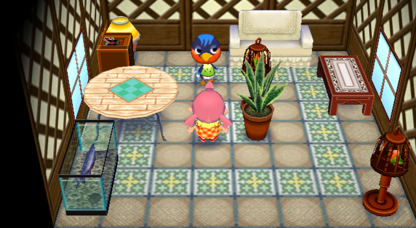 Interior of Robin's house in Animal Crossing: City Folk