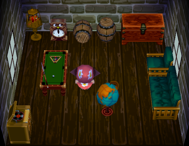 Interior of Rocco's house in Animal Crossing