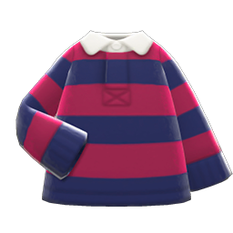 Thick-Stripes Shirt (Rose Red & Navy) NH Icon.png