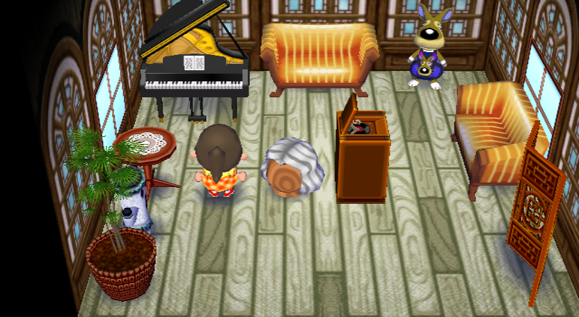 Interior of Kitt's house in Animal Crossing: City Folk