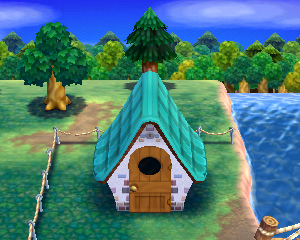 Default exterior of Pierce's house in Animal Crossing: Happy Home Designer
