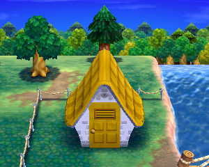 Default exterior of Joey's house in Animal Crossing: Happy Home Designer