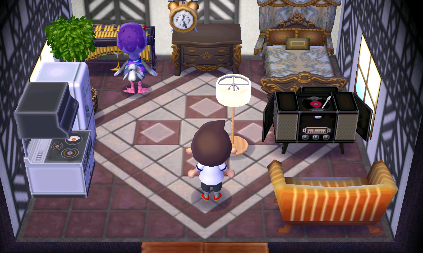 Interior of Queenie's house in Animal Crossing: New Leaf