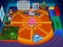 Interior of Filbert's house in Animal Crossing: Wild World