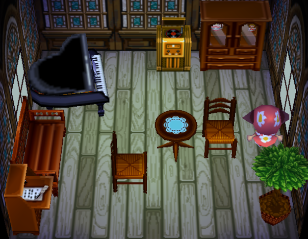 Interior of Kitt's house in Animal Crossing